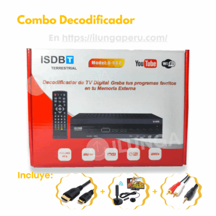 Decodificador Sintonizador Digital Tv Full Hd + ANTENA HD +ACCESORIOS